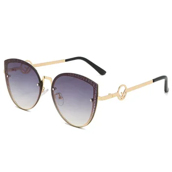 2020 Negru Ochelari de Soare Nuante Retro Cat F Designer de ochelari de Soare Femei Bărbați Supradimensionate, Ochelari de Epocă UV400 Accesorii Ochelari (3