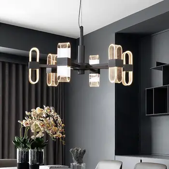 Nordic Design Modern Led-uri de iluminat Candelabru Lampă pentru Loft Living, Sala de Mese Loft Sală de NOUL Negru Sfeșnic 110V 220V