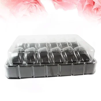 12pcs 12-grilă de Presiune-dovada Dreptunghiulară Macaron Recipiente de Plastic Clar Macarons Cutie produse de Patiserie Cutii de Ambalaj