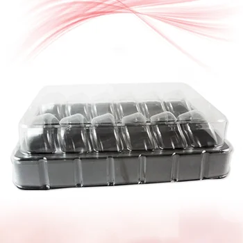 12pcs 12-grilă de Presiune-dovada Dreptunghiulară Macaron Recipiente de Plastic Clar Macarons Cutie produse de Patiserie Cutii de Ambalaj