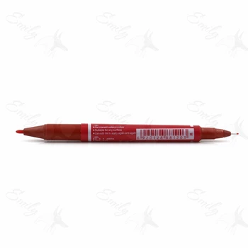 10BUC Tatuaj Accesorii Pen Alimentare cu Ulei Rosu de Cerneală de 0,7 mm & 1-1.3 mm Dual Sfat Dublu Scop Tatuaj Piele Marker Stilou de Marcare Scrib Instrument