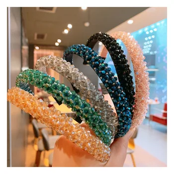 Dvacaman 2019 Moda de Cristal lucrate Manual cu Margele Banda de Păr pentru Femei Fata de Pălării, Accesorii de Par, articole pentru acoperirea capului Perla Flori Benzi