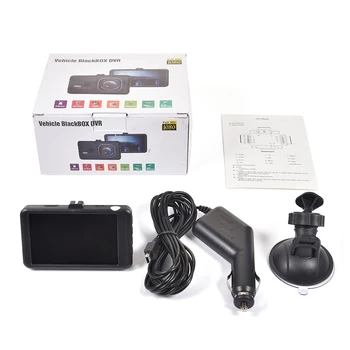 Full HD 1080P Dash Cam 3 Camera Auto Cu Detectie a Miscarii Viziune de Noapte G-Senzor Automat DVR