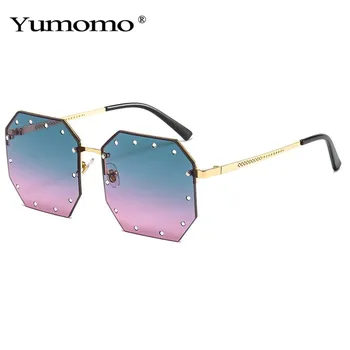 Moda Retro Stras Poligon ochelari de Soare 2021 Nou Poligon Gradient de Ochelari de Soare Tendințe de sex Feminin Brand de Lux Nuante Femei UV400