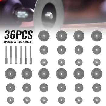 30pcs 16/20/25mm Mini Diamant Văzut Lama de Diamant Discuri de Tăiere cu 6pcs Conectarea 3mm Coadă pentru Dremel se Potrivesc Instrument Rotativ