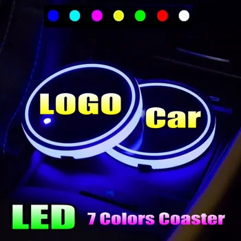 2X Led Logo-ul Cupei Lumina Luminos Coaster Pahare suporturile Pentru Ford focus Mondeo 4 2 3 5 7 fiesta kuga ranger mk3 mk4 ecosport de Evacuare