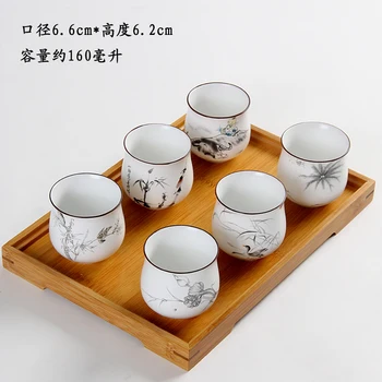 Creative china pictura de cerneală cești de ceai 160ml ceramic alb cana de apa de mare capacitate Japoneză Kung Fu King ceașcă de ceai transport gratuit
