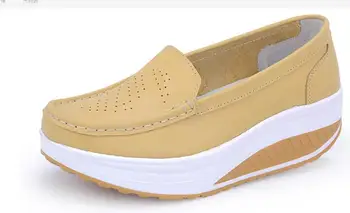 De sex feminin pantofi plat pentru femei de moda din piele pantofi casual femei de Fitness Lady Leagăn Pantofi toamna albastru și alb de Sus încălțăminte de calitate
