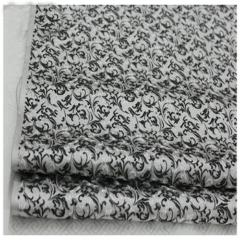 HLQON brocart malț de flori alb negru tesatura mozaic simțit țesut telas lenjerie de pat cheongsam dressup copii cârpă 75cm lățime