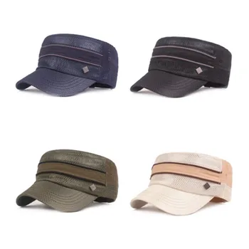XdanqinX de Vară pentru Bărbați Capac ochiurilor de Plasă Respirabil de Sus Plat Pălărie de Ventilație Militare Pălării Dimensiuni Reglabile Marca Capace Pentru Bărbați Și Femei