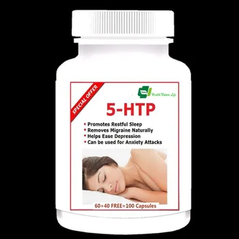 5 HTP 100 mg Depresie, Insomnie, Anxietate Controlul Apetitului Serotonina - 60 + 40 Gratuit = 100 BUC