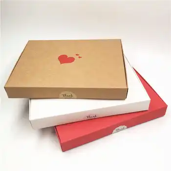 30Pcs/Lot DIY frige Cu Model de Inima Hârtie Kraft Cutii cutii Pentru Pizza Pachet de Cadouri Container de Depozitare Cutie Cu Autocolant