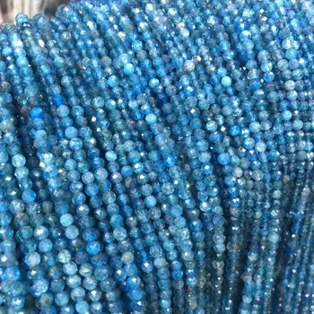 Naturale Albastru Apatit Piatra Margele Mici Fațete Margele Vrac pentru a Face Bijuterii Colier DIY Brățară a 2-3mm Gros