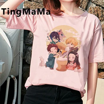 Anime-ul japonez Demon Slayer Kimetsu Nu Yaiba vara de top de sex feminin cuplu haine kawaii tumblr t-shirt tricou tumblr
