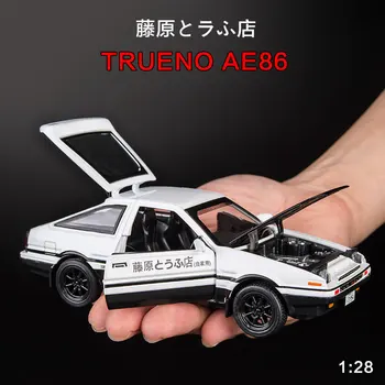 Noi INITIAL D Toyota AE86 1:28 Aliaj Model de Masina de Desene animate Anime Fast Furious Cu Trage Înapoi de Sunet de Lumină turnat sub presiune Masini de Model Boy Toys