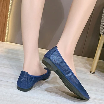 Femeile Confortabil Pantofi Plat Arc Plat Pantofi De Primăvară Și De Toamnă Superficial Gura Subliniat Fund Moale Plus Dimensiune 35-46 Femeie Singură