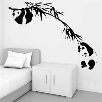 Creative Chineză Panda Bambus Autocolante De Perete Dormitor, Pepinieră Decor Acasă Desene Animate Vinil Decalcomanii De Perete Diy Arta Murala