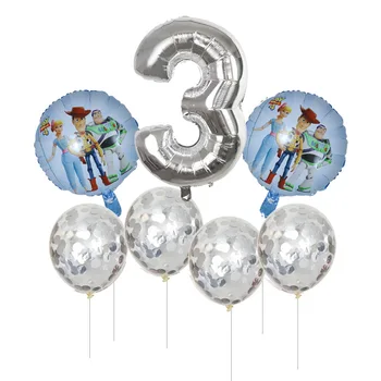 7pcs Jucarie Buzz Lightyear Baloane Numărul Albastru Roz Folie de Argint Ballon Poveste Petrecere de Aniversare Fericită Ballon Desene animate Copii Jucărie consumabile
