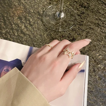 2020 nou de lux zircon stele deschiderea femei inel sexy degetul accesorii versatil petrecere de nunta ring fata moda bijuterii