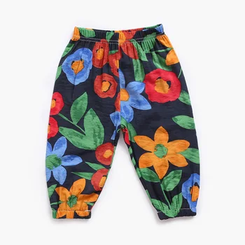 LZH 2021 Noi de Primavara-Vara pentru Fete Pantaloni Florale Secțiune Subțire Băieți Copii Haine Largi Banda de Cauciuc Curea de Pantaloni pentru Copii
