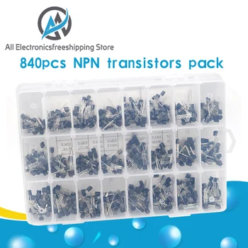 840pcs/set 24Values SĂ-92 Tranzistor Sortiment Kit BC327 BC337 BC547 tranzistor 2N2222 3904 3906 C945 PNP/NPN tranzistori pachet