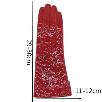 Mănuși din piele 2020 nou doamnelor roșu piele de oaie piele de brevet piele strălucitoare de iarnă AB versiune de conducere la modă și confortabil