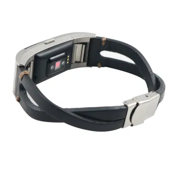 GEMIXI Watchbands Curea din Piele Trupa Curea din Otel Inoxidabil Catarama Clasica Bratara de Înlocuire Pentru Fitbit Charge 2 200mm
