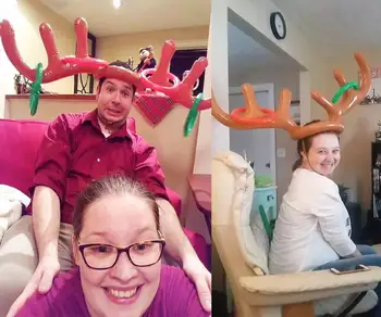 Gonflabil Renul Corn de cerb Inel Pălărie Aruncare PVC Amuzant de Crăciun, de Vacanță ziua nuntii Jocuri de Petrecere Copii Adulti de Familie 2-4Player