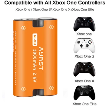 4buc 3000mAh Înlocuire Baterii + Incarcator USB pentru Xbox One / Xbox One S/Xbox One X/Xbox One Elite Controller Gamepad-uri baterie