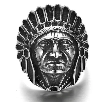 Titan inel retro Indieni șef inel punk non-mainstream bărbați și femei inel