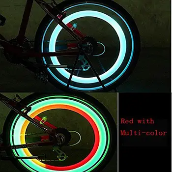 4 Pachet Dublu Confruntat cu Bicicleta a Vorbit Lumina Vânt roata de Foc Gel de Siliciu Vorbit Lumina din Sârmă de Oțel Lampa de Mountain Bike Multi-color