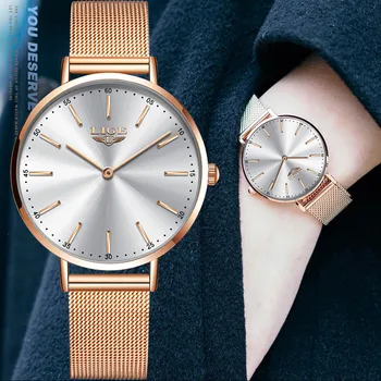 LIGE Brand de Lux pentru Femei Ceasuri de Femei de Moda Ceas 2020 Creative Simplu Doamnelor Ceas Brățară Ceas rezistent la apa Relogio Feminino