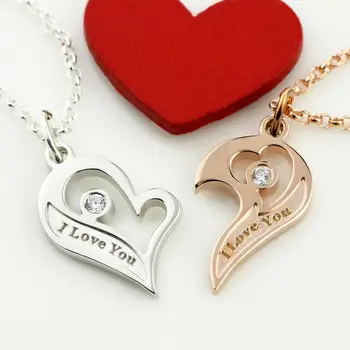 AILIN Gravate Cuplu Spart Inima Colier Cu Birthstones Personalizat Inima Pandantiv Bijuterii pentru Iubitorii de