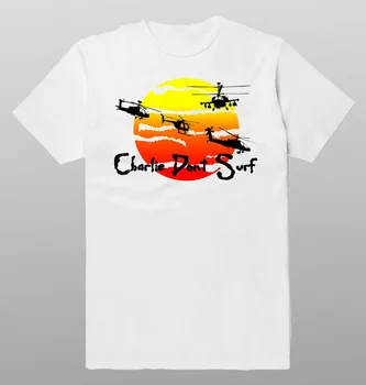 Mens Funny T-Shirt Vietnam Charlie Nu Surf Mens Amuzant Surf Graphic TEE Shirt