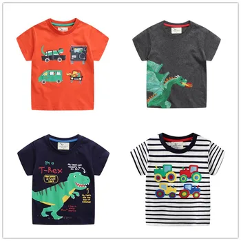VIDMID boys t-shirt topuri haine copii 2-7Y tricouri masini de bumbac Tractor t-shirt-uri cu haine pentru copii dinozaur vara teuri W02