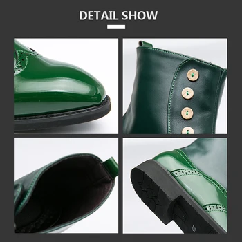 38-46 Barbati Cizme Din Piele De Moda Toamna Bocanc Pantofi Confortabil Brand Negru Verde Pantofi De Protecție Gladiator Glezna Cizme
