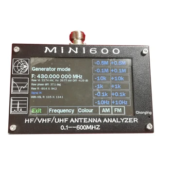 Despre 4.3 inch Touch ecran Mini600 HF VHF UHF Antena Analizor de 0.1-600MHz SWR Metru 1.0-1999 5V/1.5 a Pentru Radio C6-007