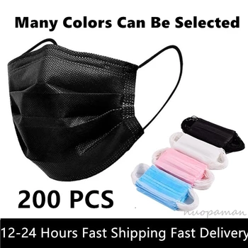 10-200pcs Negru Masca de Unică folosință, Măști de Gura Non Țesute 3 Straturi Filtru Anti Praf Masca Masca de Fata Respirabil de Protecție Adult Măști