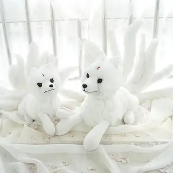 60cm Simulat nouă coadă-de-Vulpe jucărie de pluș alb Fox papusa de Animale de Înaltă Calitate, Gumiho Cadou de Ziua Jucărie Decor Acasă