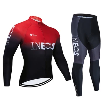 INEOS 2020 Primavara toamna cu maneca Lunga pentru Ciclism Jersey Set Bărbați Biciclete MTB Îmbrăcăminte în aer liber, Biciclete Jersey Respirabil Maillot Ciclismo