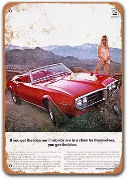 1967 Pontiac Firebird Convertibile Staniu Metal Semne De Mașini De Epocă, Sisoso Plăci Poster Pub Garaj Retro Decor De Perete