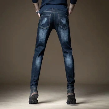 Transport gratuit Noi 2020 bărbați de sex masculin brodate naționale blugi slim pantaloni stil Chinezesc clasic tendință casual pantaloni din denim
