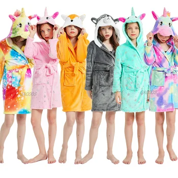 Kigurumi Copii Unicorn Haine cu Glugă pentru Copii Halate de baie Fox Fete Halat de Baie Animale Pentru Băieți și Fete Pijamale Copii cămașă de noapte 4 6 8 10T