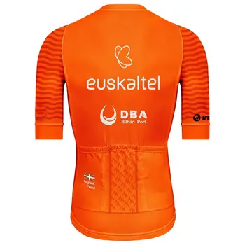 2020 Euskaltel Echipa Pro mens Portocaliu cu maneci scurte salopete Ciclism set Maillot Ciclism set bicicleta jersey bib shorts set Ropa ciclismo