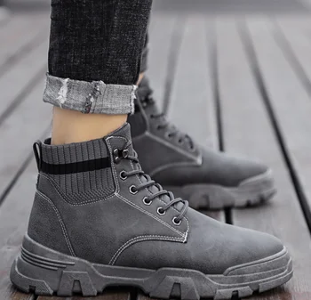 Belbello iarna nou stil pentru bărbați cizme tideway joker respira liber pantofi student ține de cald stil Britanic relaxare pantofi