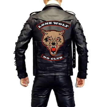 Lup singuratic nici un club mare urs Brodate punk motociclist Patch-uri de Haine Autocolante Accesorii de Îmbrăcăminte Insigna