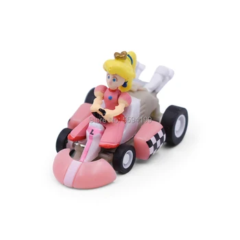 6Styles/Set Super Mario Mini Kart Trage Înapoi Masini, Luigi, Toad Bowser Koopa Donkey Kong, Printesa Peach Masini Figura Jucării Pentru Copii