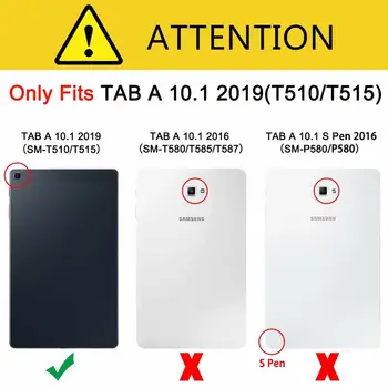 360 de Rotație Caz pentru Samsung Galaxy Tab 10.1 2019 T510 T515 SM-T510 SM-515 husa pentru Tableta cu Mâna Curea de Umar + Pen + Folie
