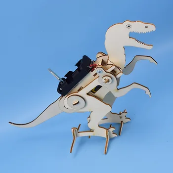 DIY Kit Dinozaur T-Rex 3D Model STEM Bazele Științei Jucarii pentru Baieti Electric Crawling Lemn Model Asamblare Puzzle Teen Prieteni Cadou