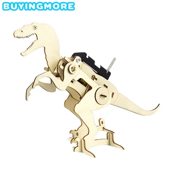 DIY Kit Dinozaur T-Rex 3D Model STEM Bazele Științei Jucarii pentru Baieti Electric Crawling Lemn Model Asamblare Puzzle Teen Prieteni Cadou